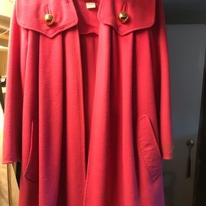 Vintage Christian Lacroix hot pink 100% wool coat